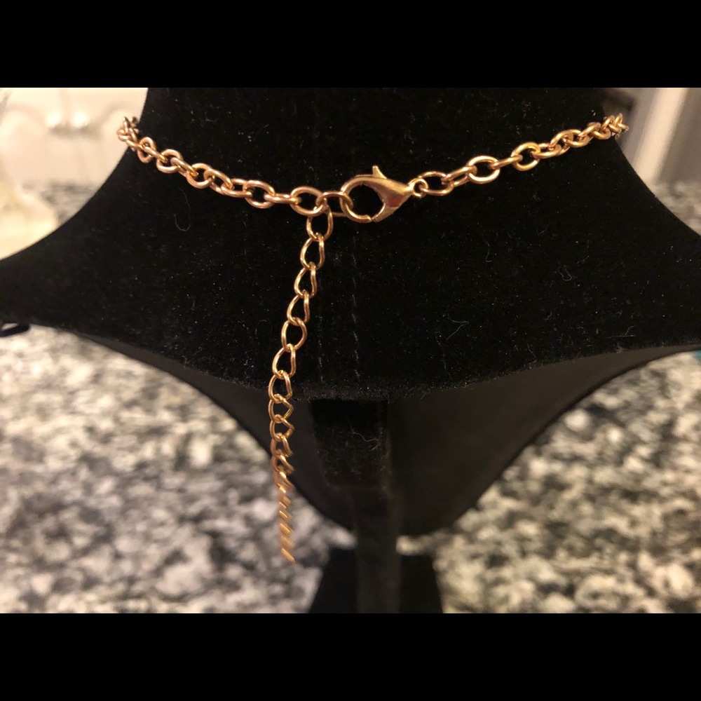 RESERVED 🎉BIG TURQUOISE CROSS ON GOLD TONE CHAIN NECKLACE  2 3/4”CROSS - Picture 3 of 3